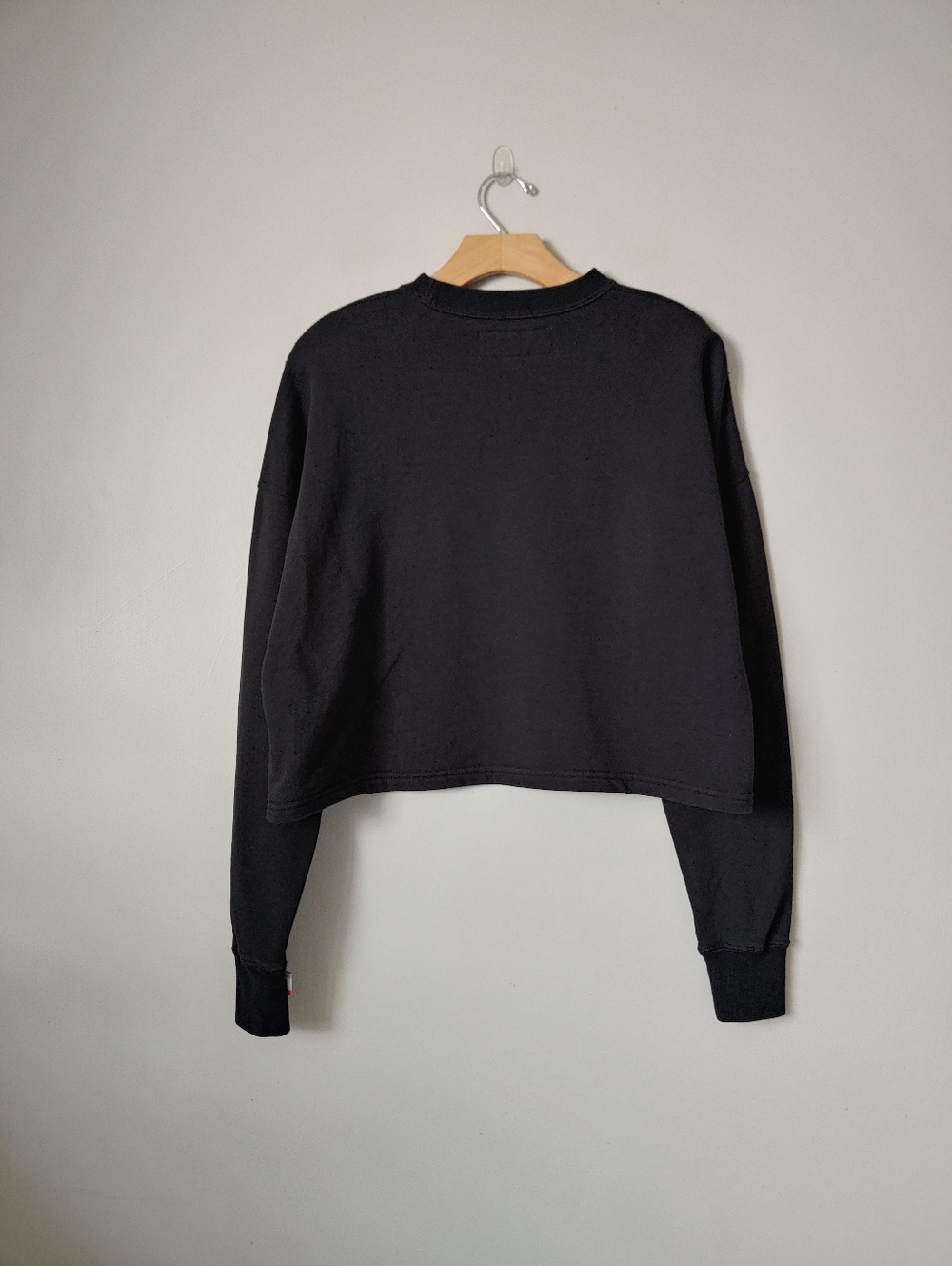 Province of Canada French Terry Crop Sweatshirt Cotton Black Size Small - Picture 5 of 16